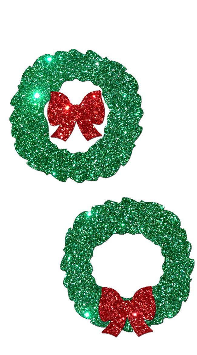 Glitter Wreath with Red Bow Pastease