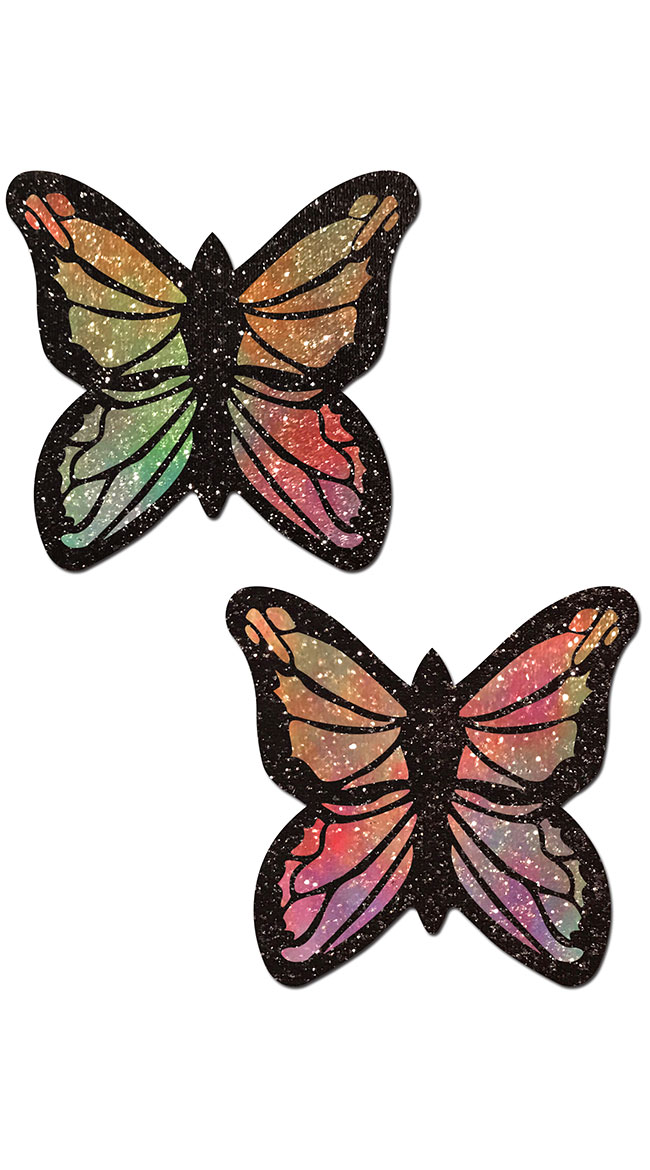 Glittering Pastel Rainbow Butterfly Pasties by Pastease - sexy lingerie