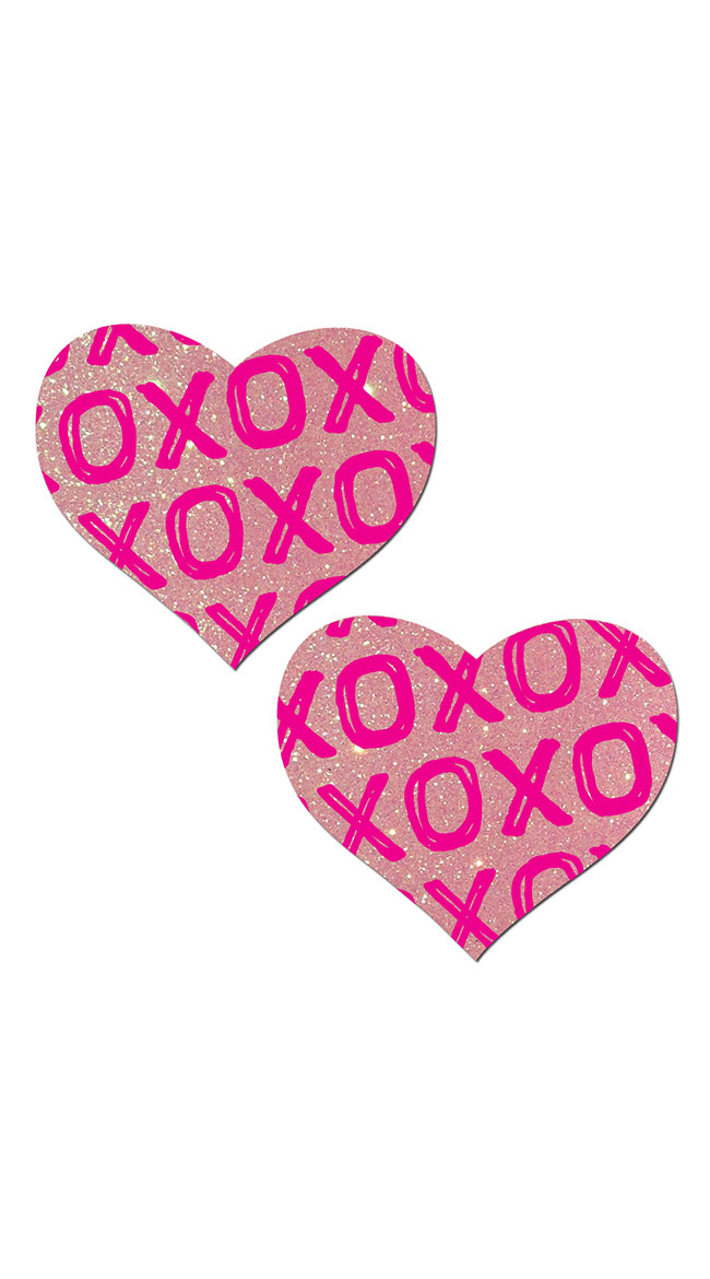 Glittering X's and O's Heart Pasties by Pastease