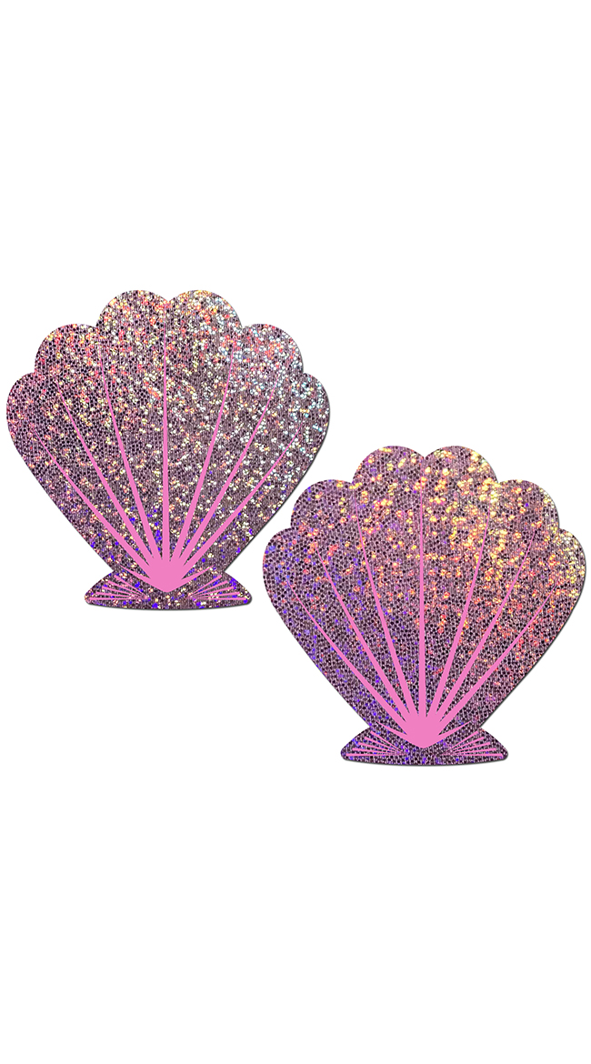 Glittery Lilac and Pink Seashell Pasties by Pastease