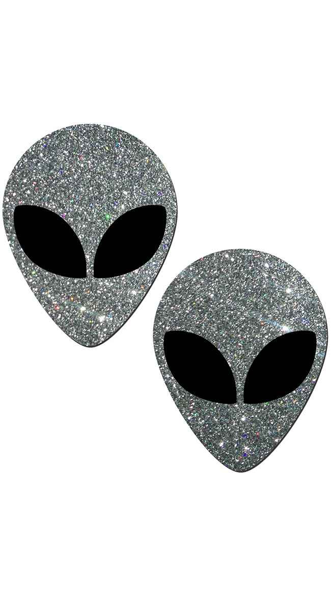 Glittery Silver Alien Pasties by Pastease / Silver Alien Pasties