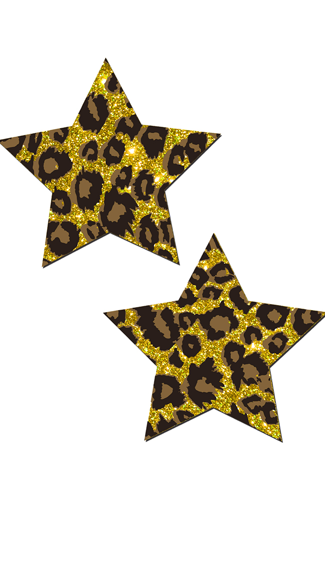 Glittery Star Cheetah Pasties by Pastease