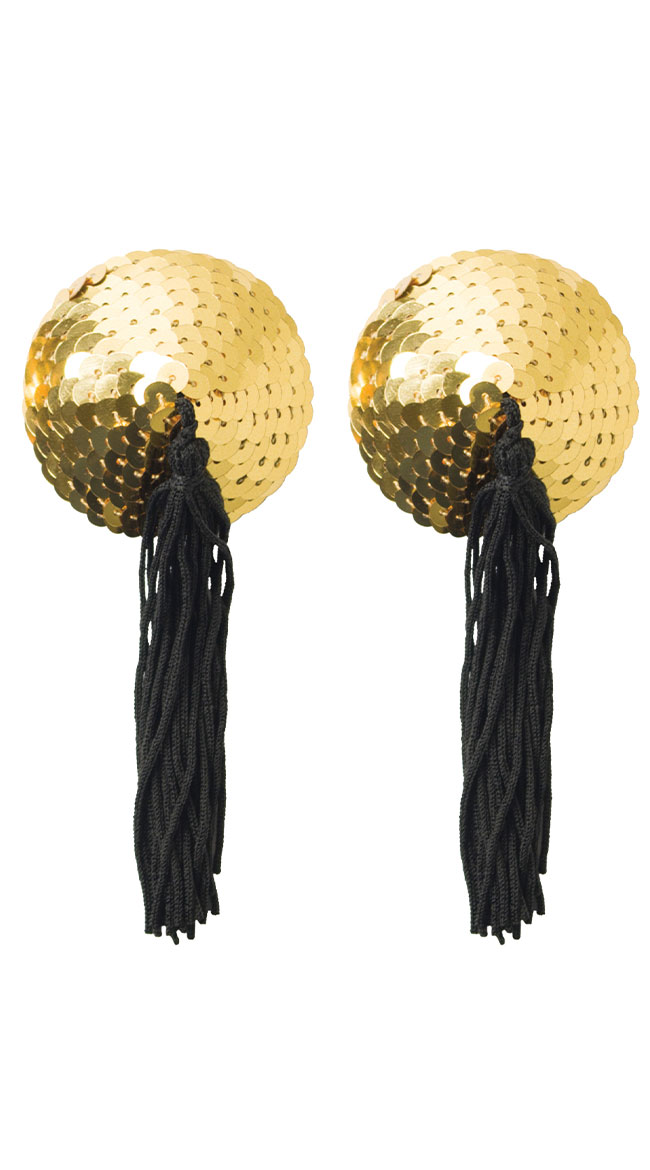 Gold Sequin Nipple Tassels by XGEN Products - sexy lingerie