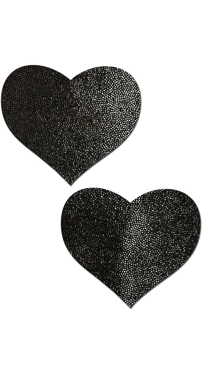 Heart Reusable Black Nipple Pasties by Pastease - sexy lingerie