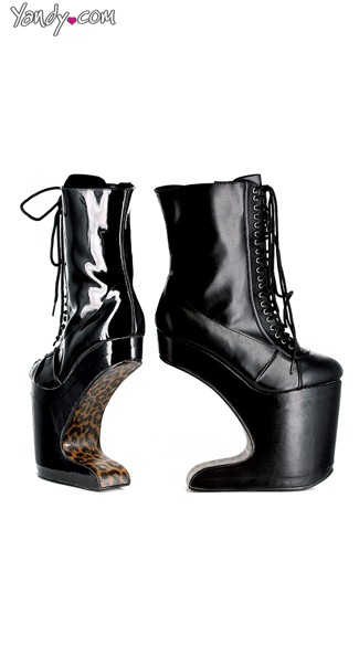 High Rise Lace Up Motor Boot Platform by Bettie Page