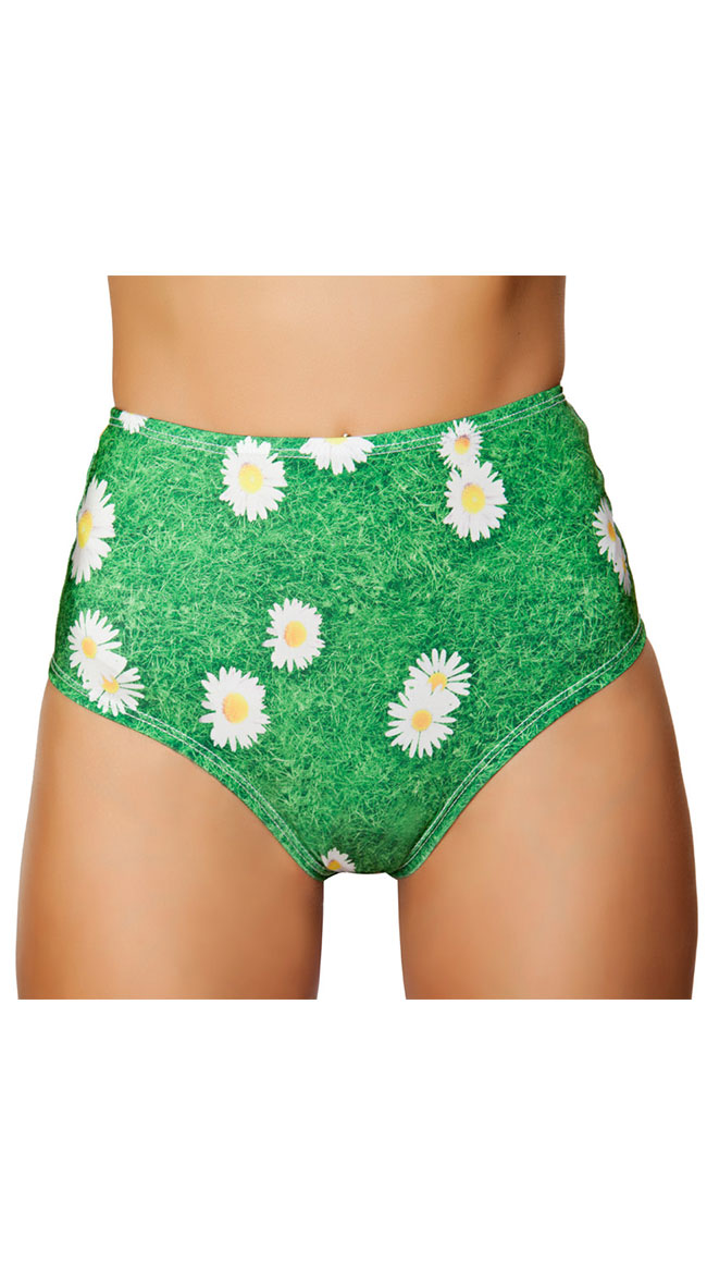 High Waisted Grass and Daisy Shorts by Roma