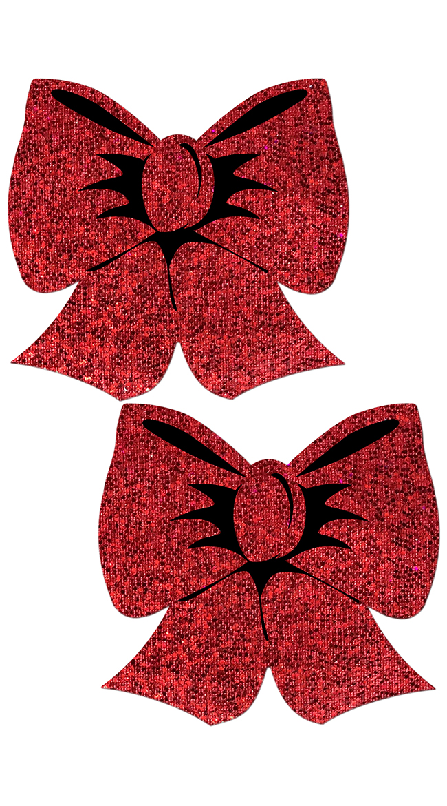 Holographic Red Bow Pasties by Pastease - sexy lingerie
