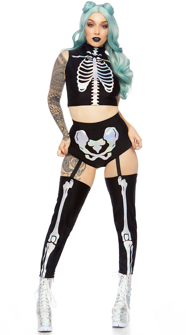 Holographic Skeleton Costume by Leg Avenue