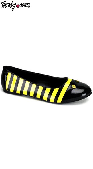 Honey Bee Flat Shoes by Pleaser