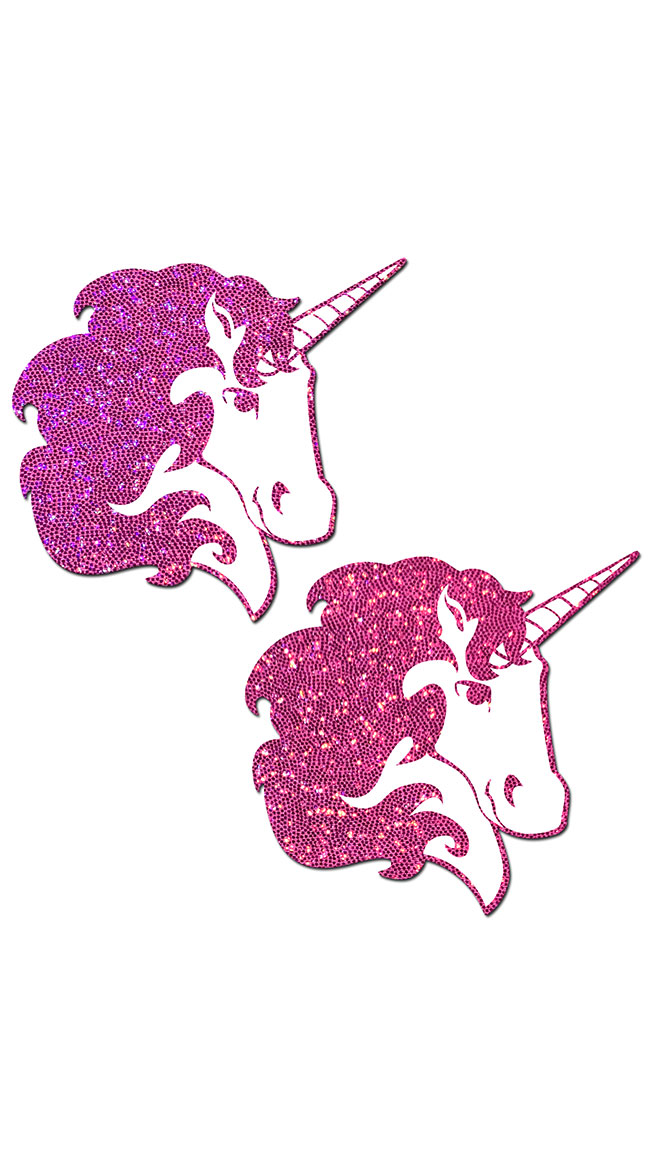 Hot Pink Glittering Unicorn Pasties by Pastease / Unicorn Nipple Pasties