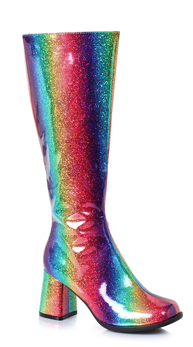 Knee High Rainbow Gogo Boots by Ellie Shoes