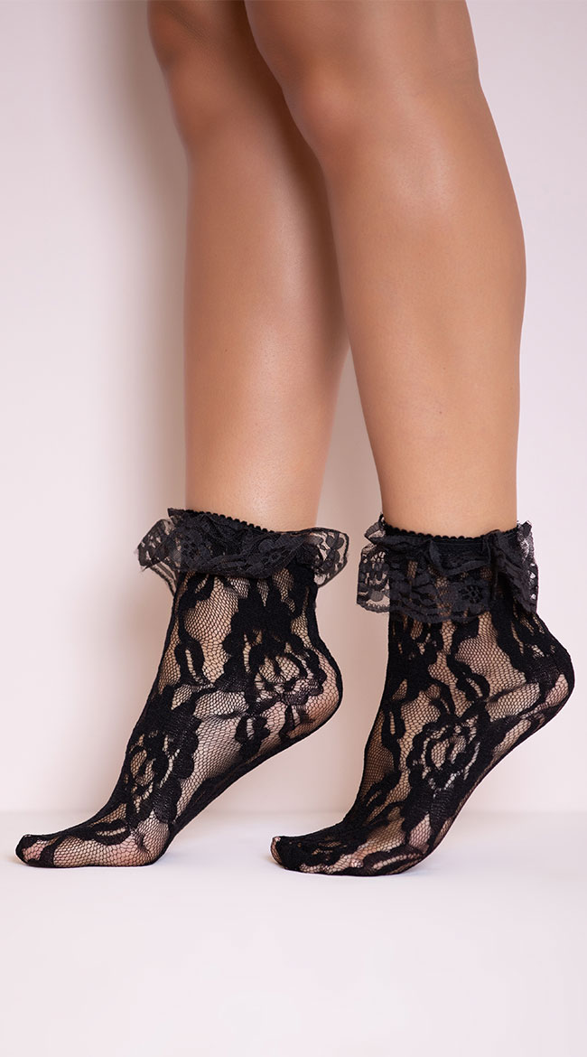 Lace Anklet with Ruffle by Leg Avenue