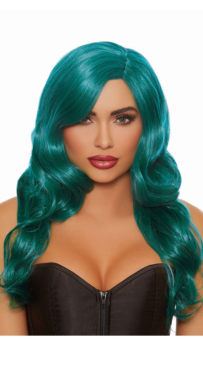 Long Wavy Teal Wig by Dreamgirl - sexy lingerie