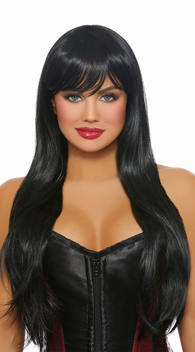 Long and Layered Black Wig by Dreamgirl - sexy lingerie