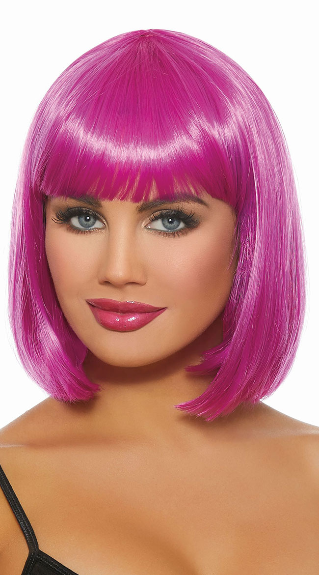 Magenta Bob Wig by Dreamgirl - sexy lingerie