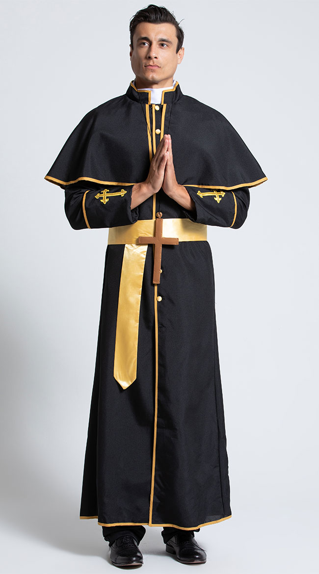 Men's Deluxe Priest Costume by Music Legs