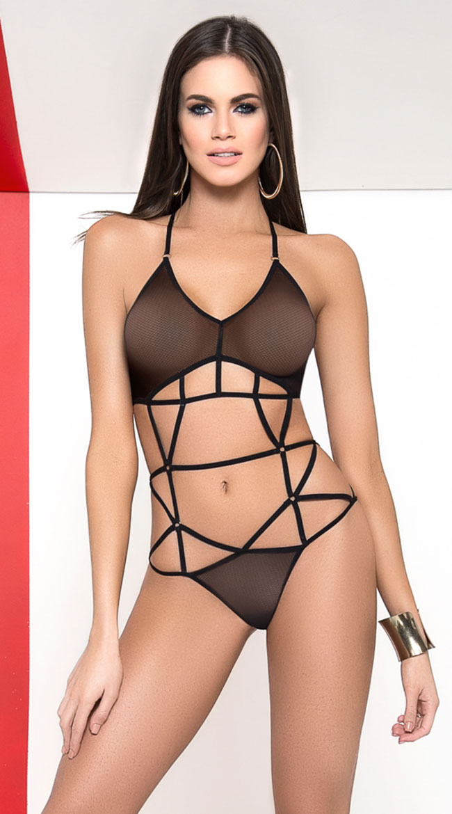 Meshed Up Cage Bodysuit by Mapale