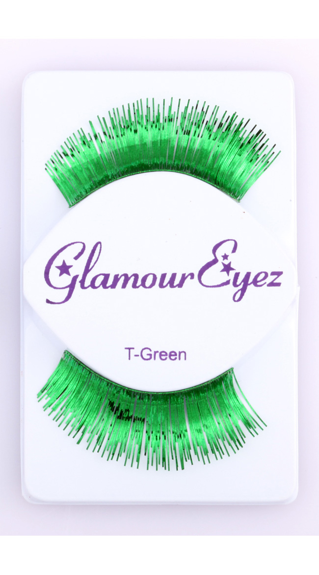 Metallic Green Eyelashes by West Bay / Colored Eyelashes