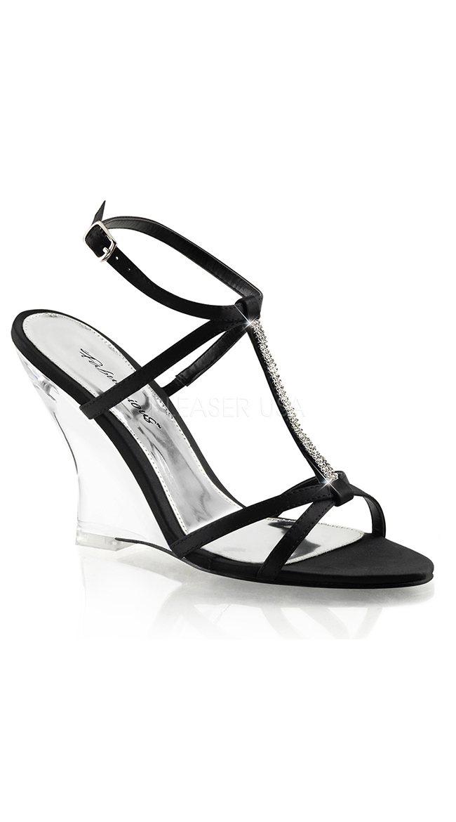 Metallic T-Strap Wedges by Pleaser