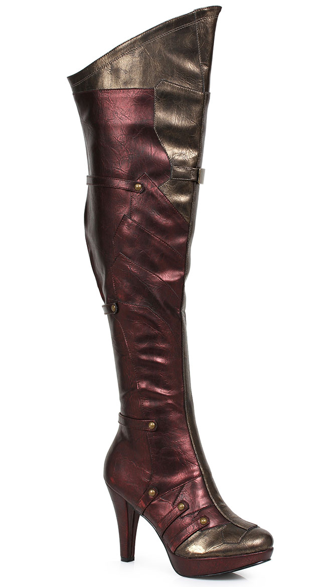 Metallic Thigh High Boots by Ellie Shoes