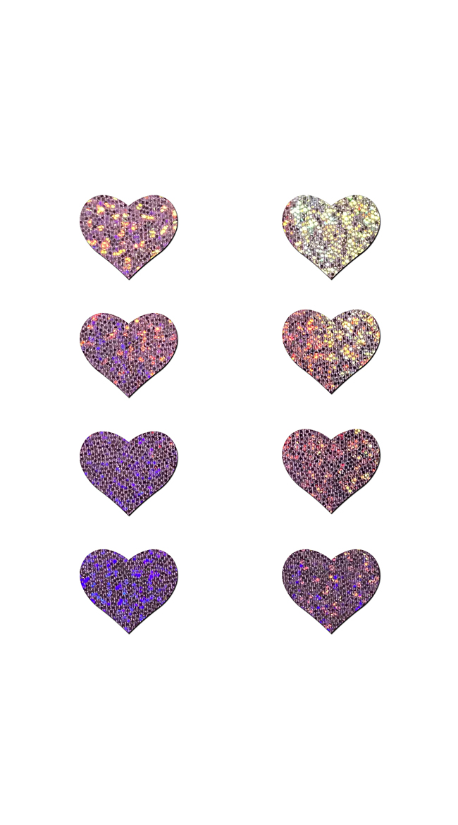 Mini Lilac Glitter Heart Pasties by Pastease - sexy lingerie
