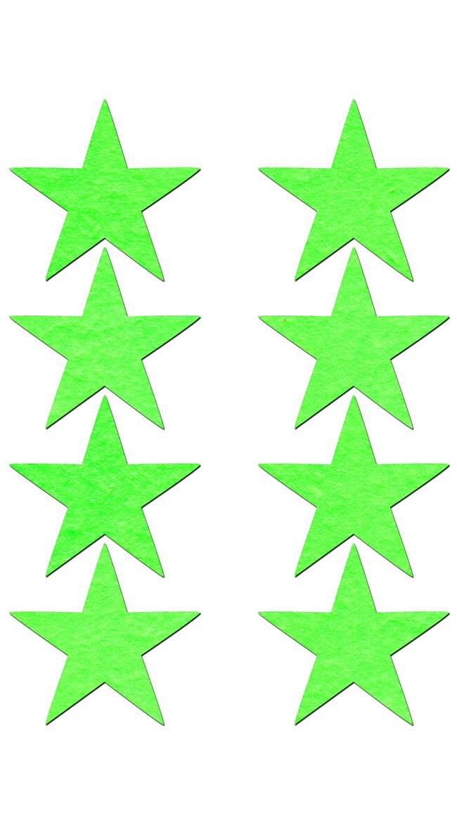 Mini Neon Green Glitter Star Pasties by Pastease / Green Glitter Pasties