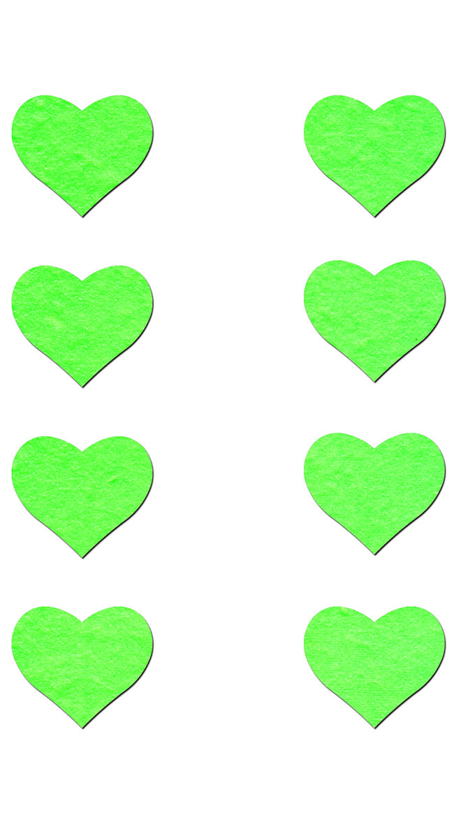 Mini Neon Green Heart Pasties by Pastease / Green Heart Pasties
