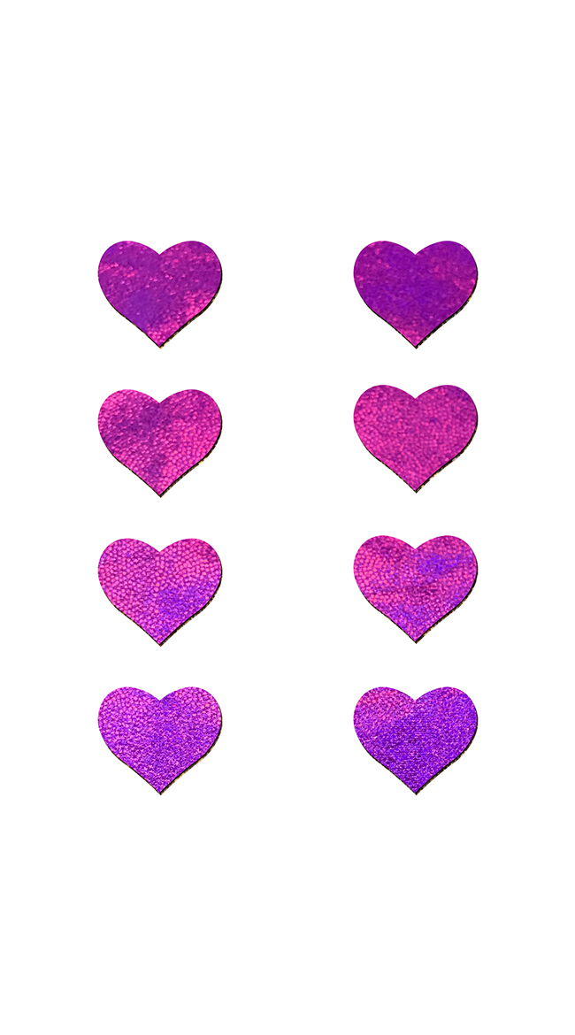 Mini Pink Holographic Heart Pasties by Pastease - sexy lingerie
