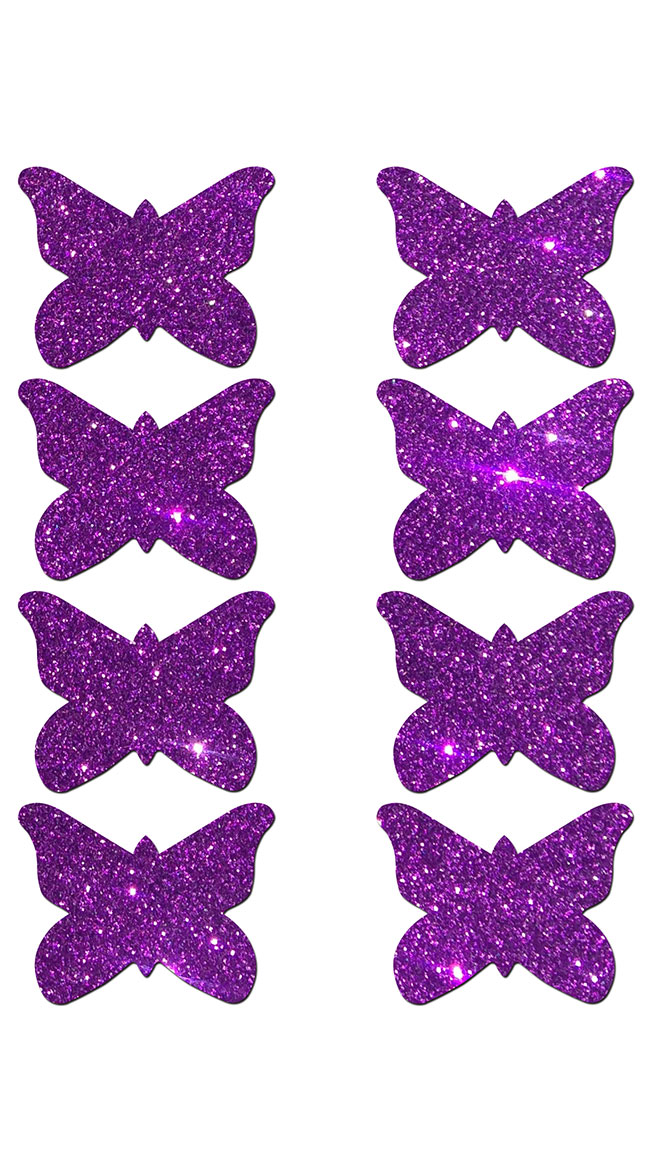 Mini Purple Glitter Butterfly Pasties by Pastease / Purple Butterfly Pasties