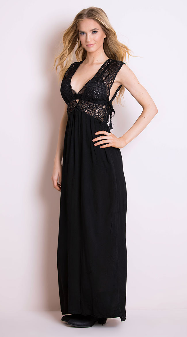 Moonlight Gauze and Lace Maxi Gown by Fantasy