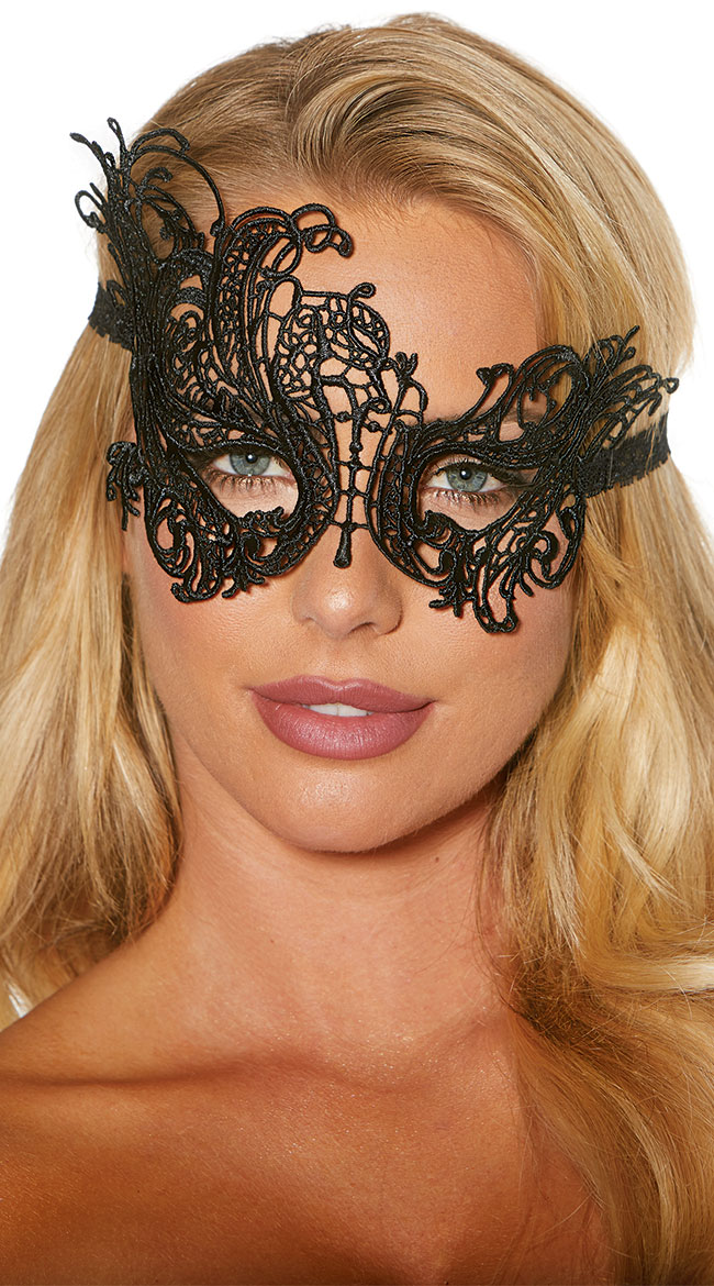 Mysterious Black Eye Mask by Shirley of Hollywood - sexy lingerie