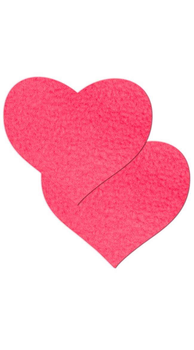 Neon Pink Day Glow Heart Pasties by Pastease / Neon Pink Pasties