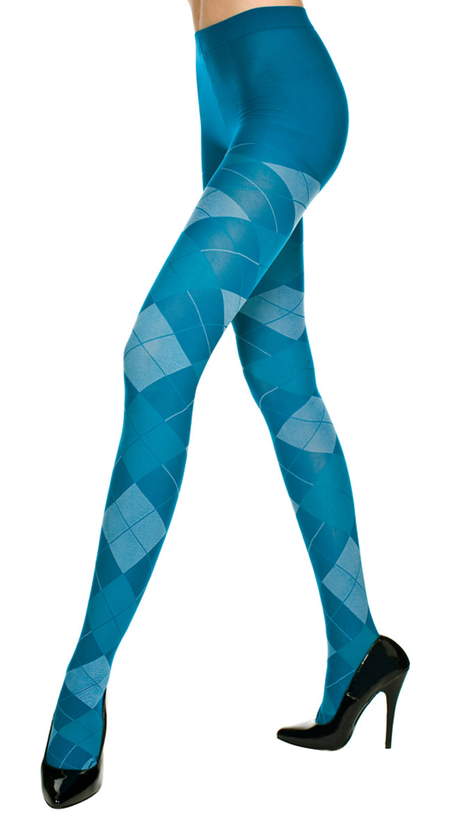 Opaque Argyle Tights by Music Legs