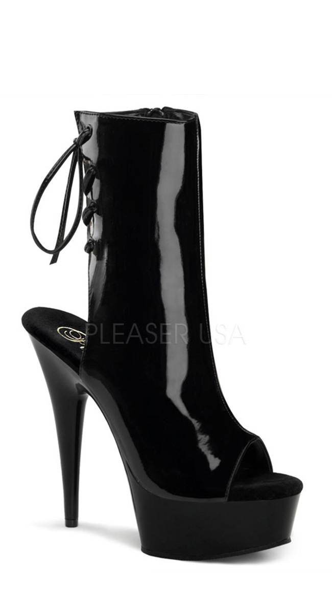 Open Toe and Back Ankle Boot by Pleaser