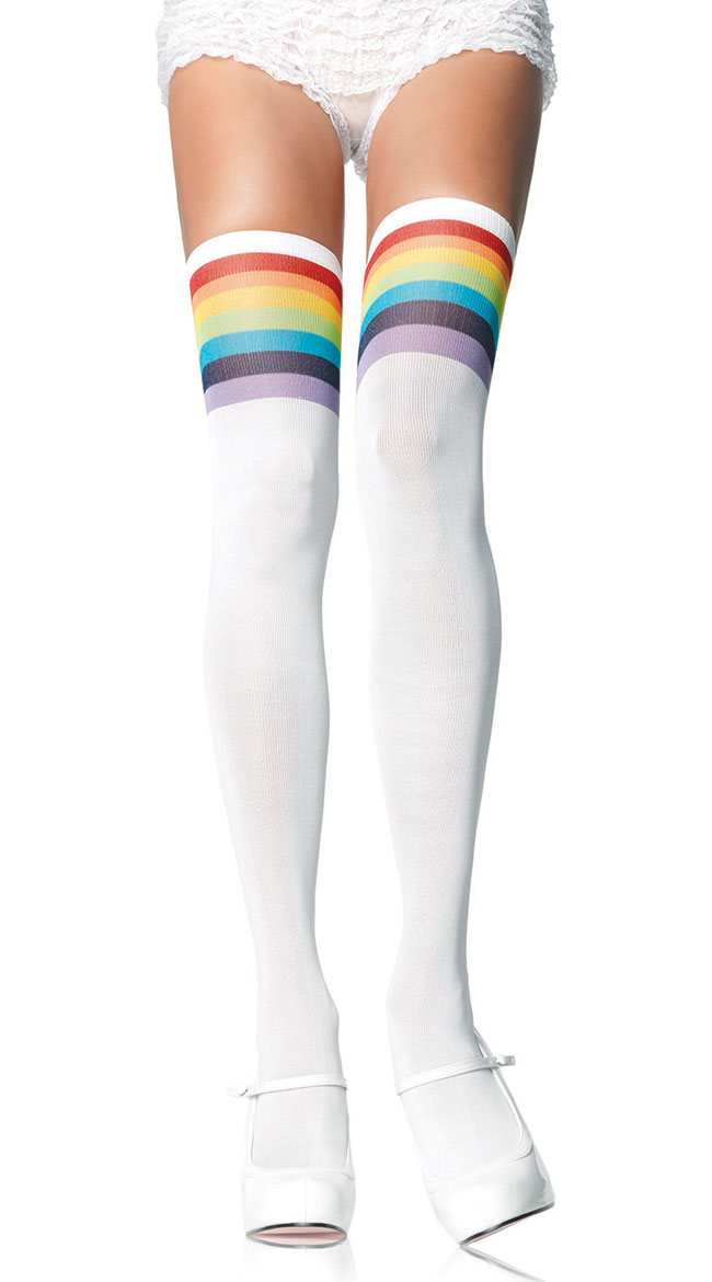 Over The Rainbow Thigh High Socks by Leg Avenue
