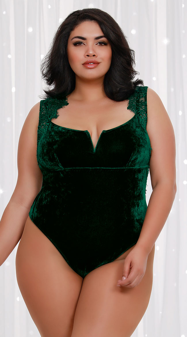 Plus Size Evergreen Passion Teddy by Dreamgirl