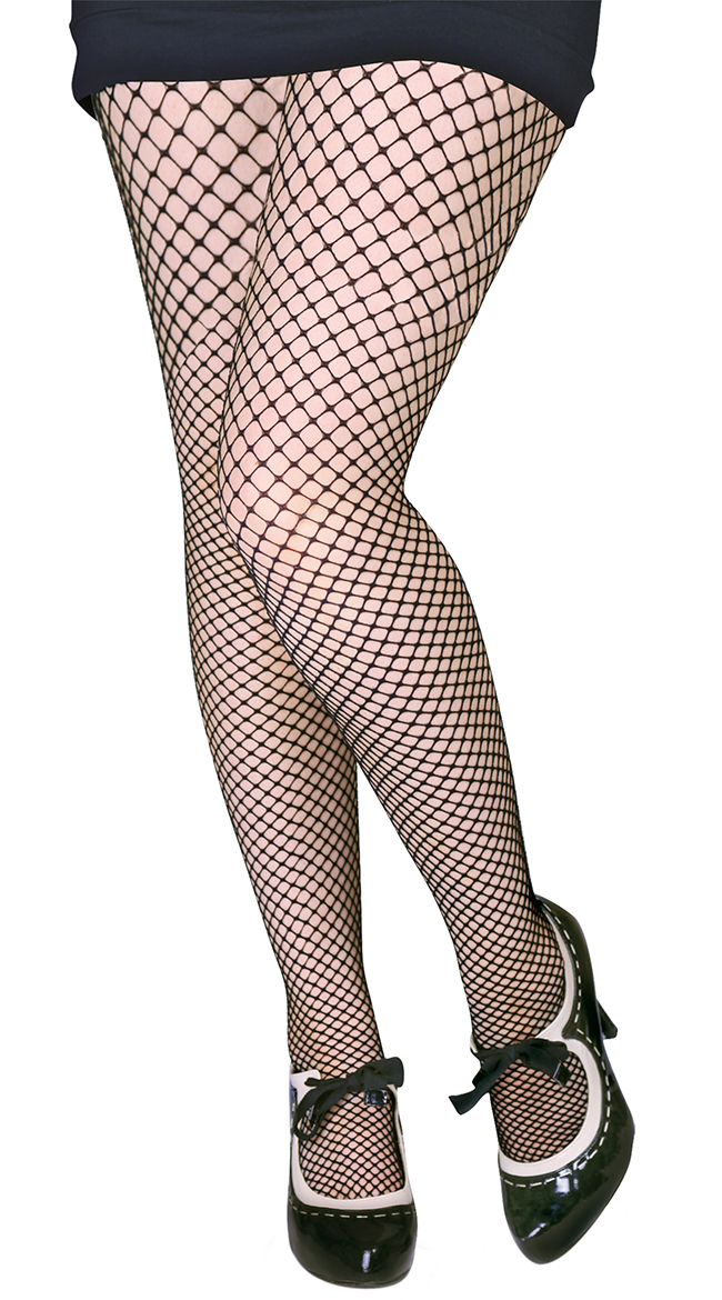 Plus Size Fishnet Pantyhose by Glamory Hosiery