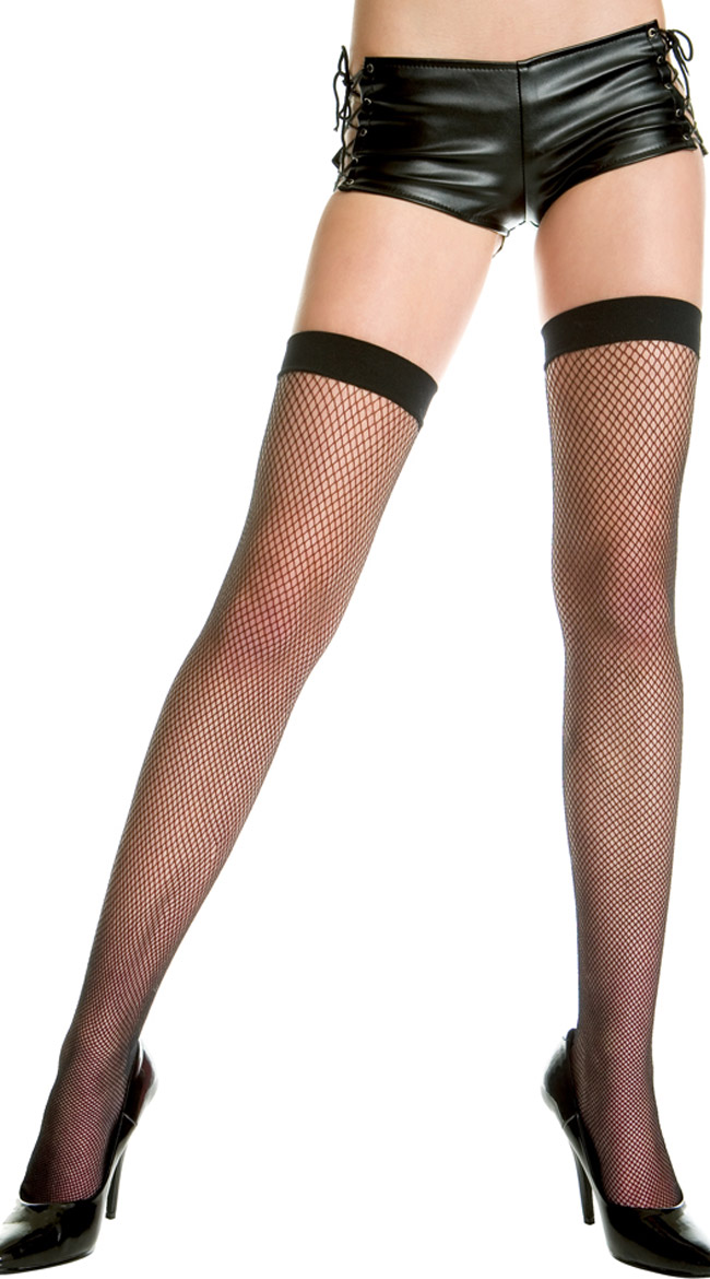 Plus Size Fishnet Thigh Highs by Music Legs