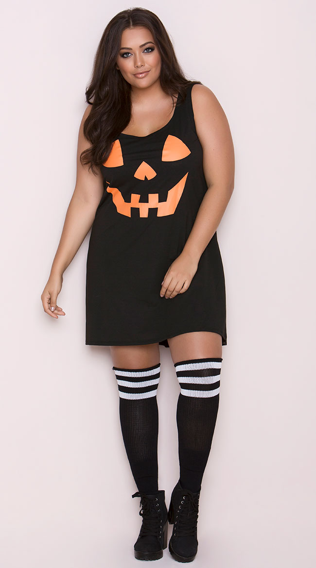 Plus Size Jersey Pumpkin Dress by Leg Avenue