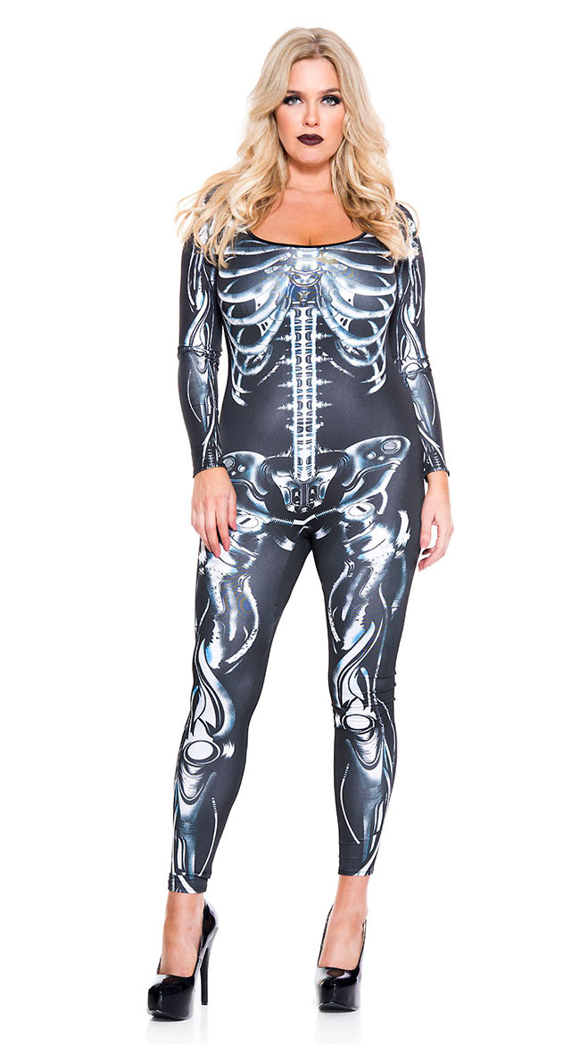 Plus Size Mechanical Skeleton Catsuit by Music Legs