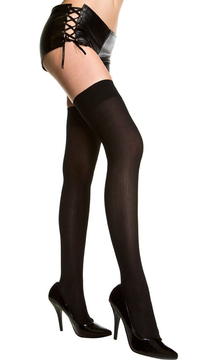 Plus Size Opaque Thigh Highs by Music Legs