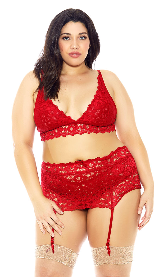 Plus Size Physical Desire Lace Bralette by iCollection