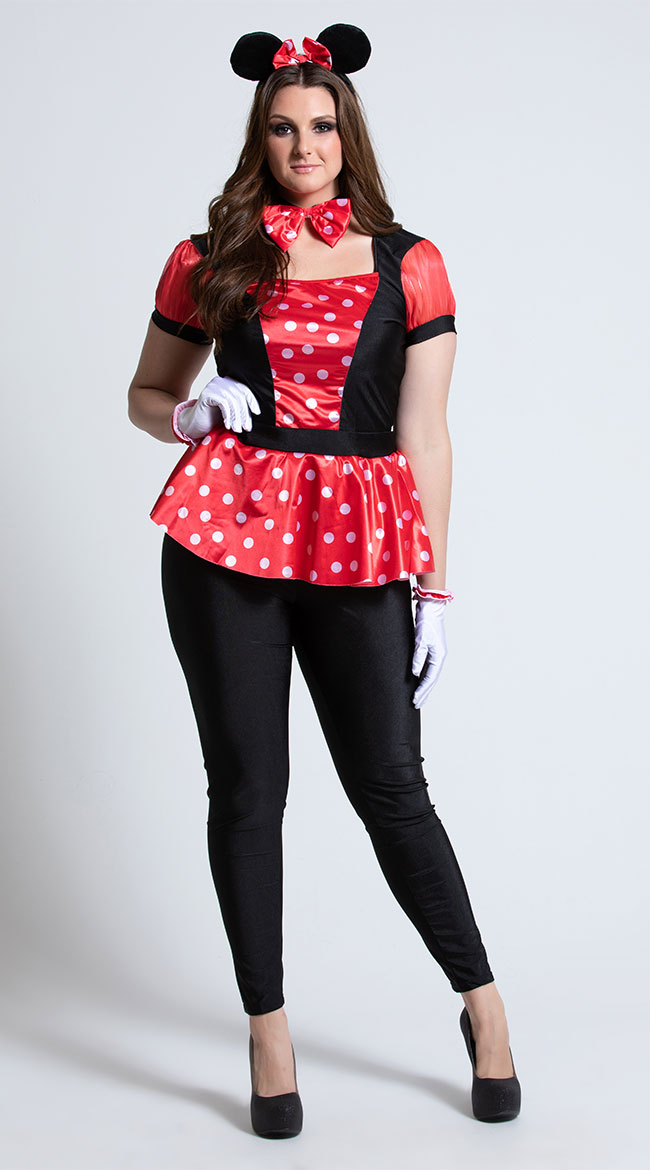 Plus Size Polka Dot Mouse Costume by Music Legs
