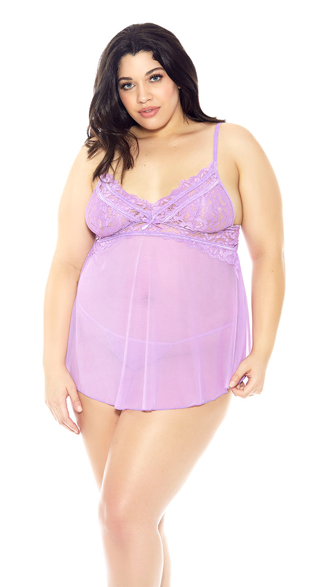 Plus Size Seal The Deal Babydoll Set by iCollection