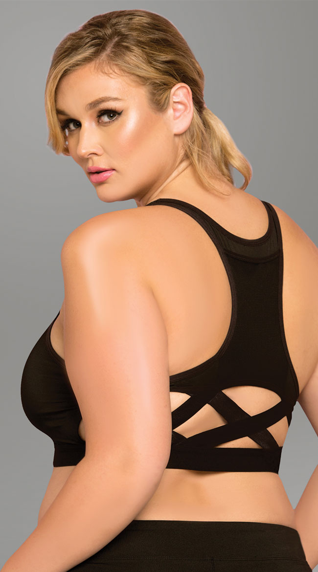 Plus Size Stow and Go Cage Sports Bra by Seven 'Til Midnight