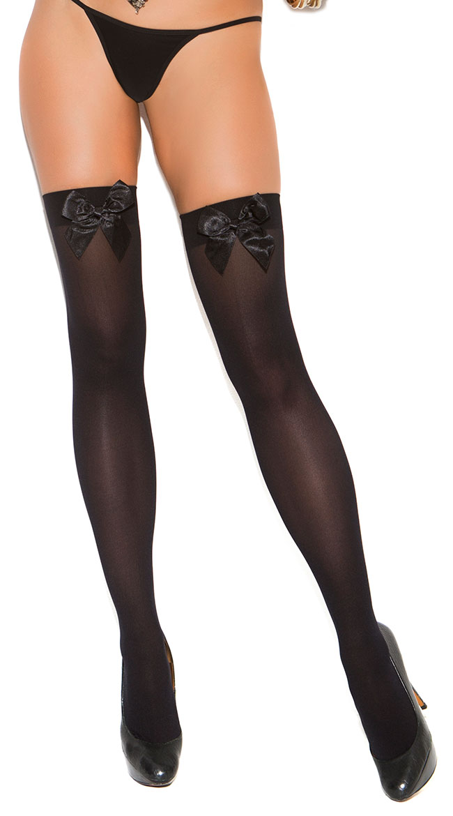 Plus Size Thigh High with Satin Bow by Elegant Moments