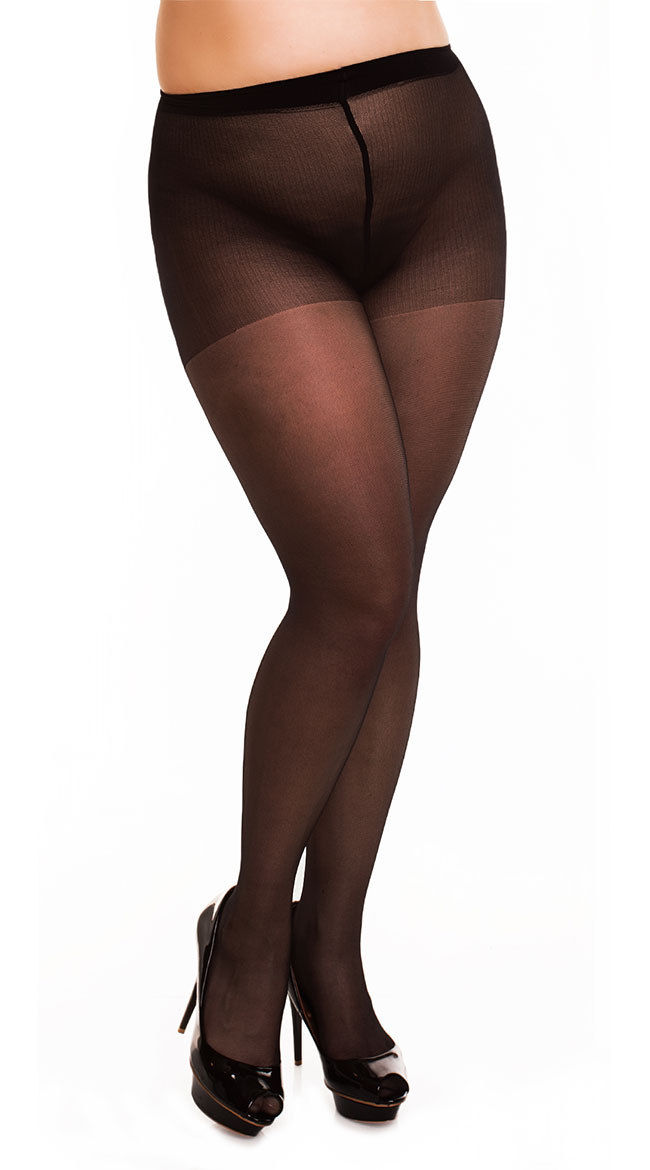 Plus Size Transparent Pantyhose by Glamory Hosiery