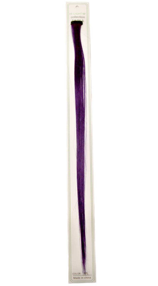 Purple 18 inch Hair Clip by West Bay / Clip In Highlight