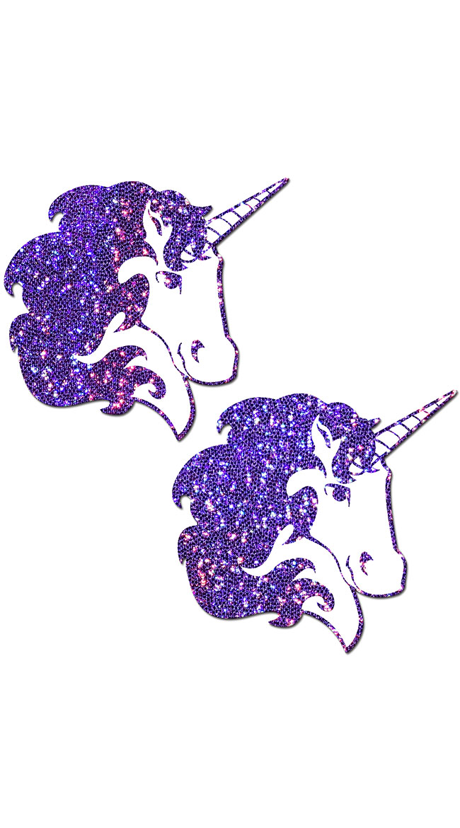 Purple Glitter Unicorn Pasties by Pastease / Unicorn Nipple Pasties