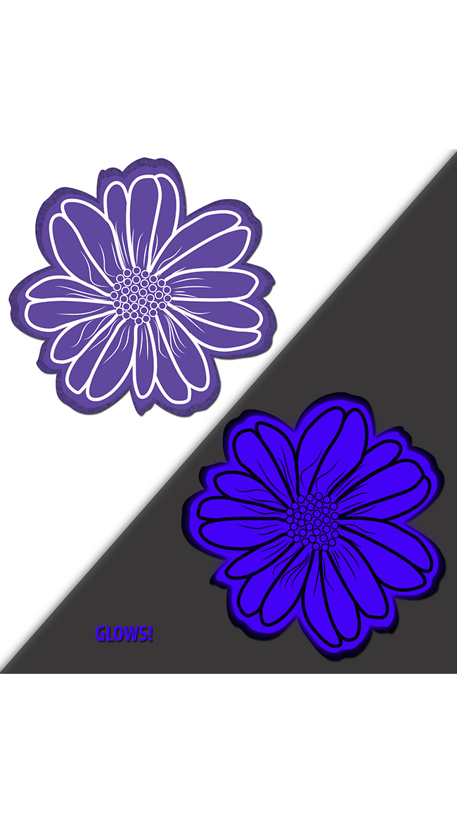 Purple Glow In The Dark Flower Pasties by Pastease / Glow Pasties